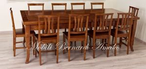 Tavolo allungabile grande in stile classico realizzato artigianalmente in legno di noce